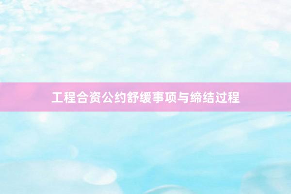 工程合资公约舒缓事项与缔结过程