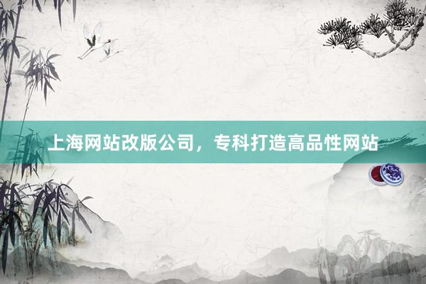 上海网站改版公司，专科打造高品性网站